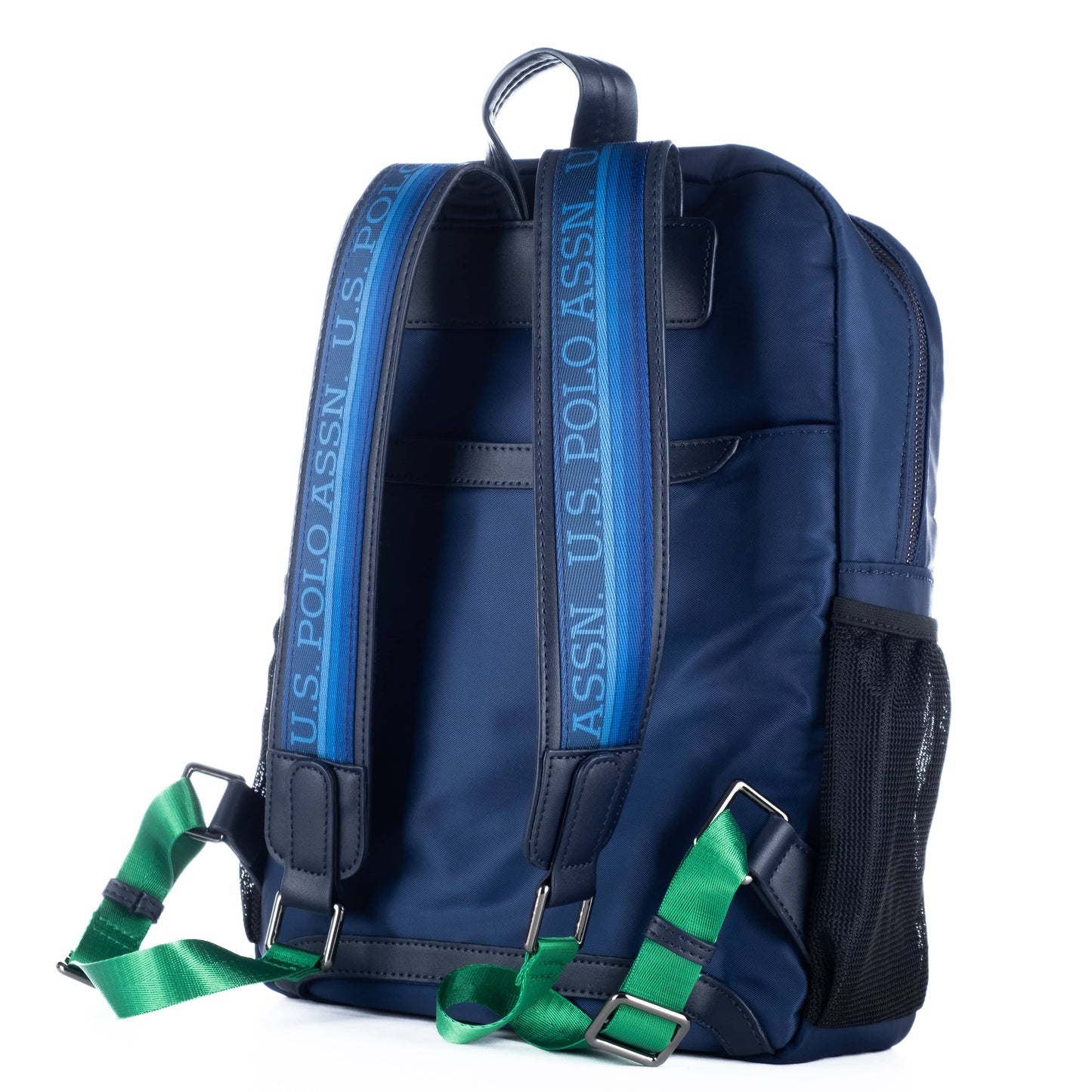 Mochila Unisexo US Polo Azul com Faixa Azul