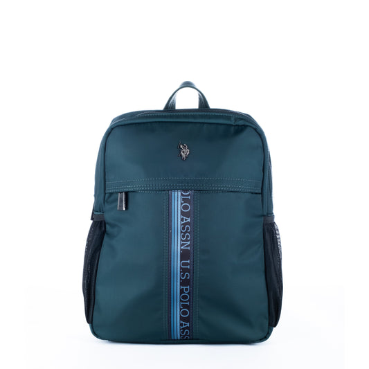 Mochila Unisexo US Polo Verde com Faixa Azul
