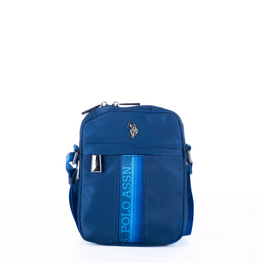 Bolsa Tiracolo Homem US Polo Azul com Faixa Azul