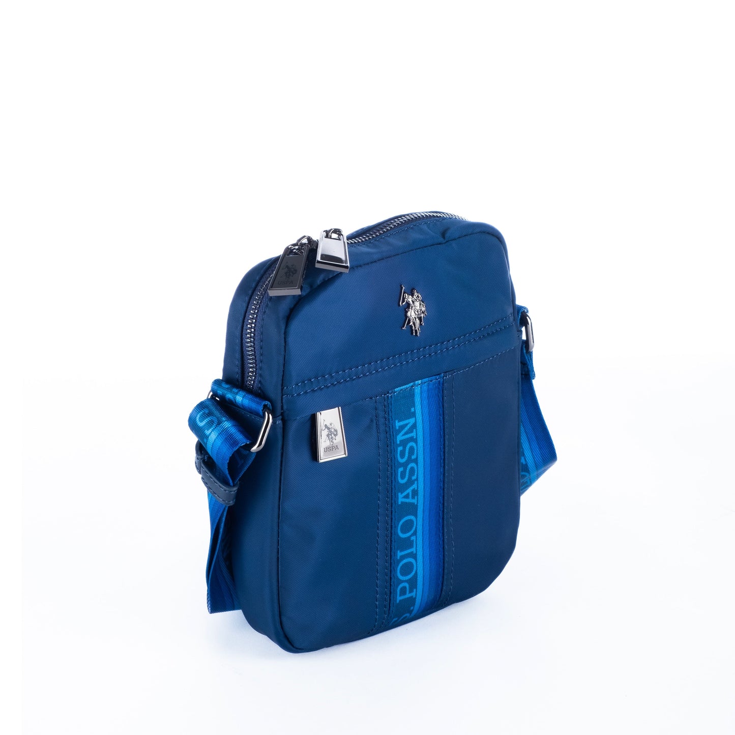 Bolsa Tiracolo Homem US Polo Azul com Faixa Azul