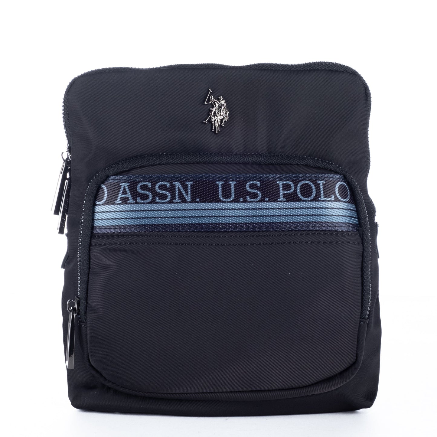 Bolsa Tiracolo Homem US Polo Preta com Faixa Azul