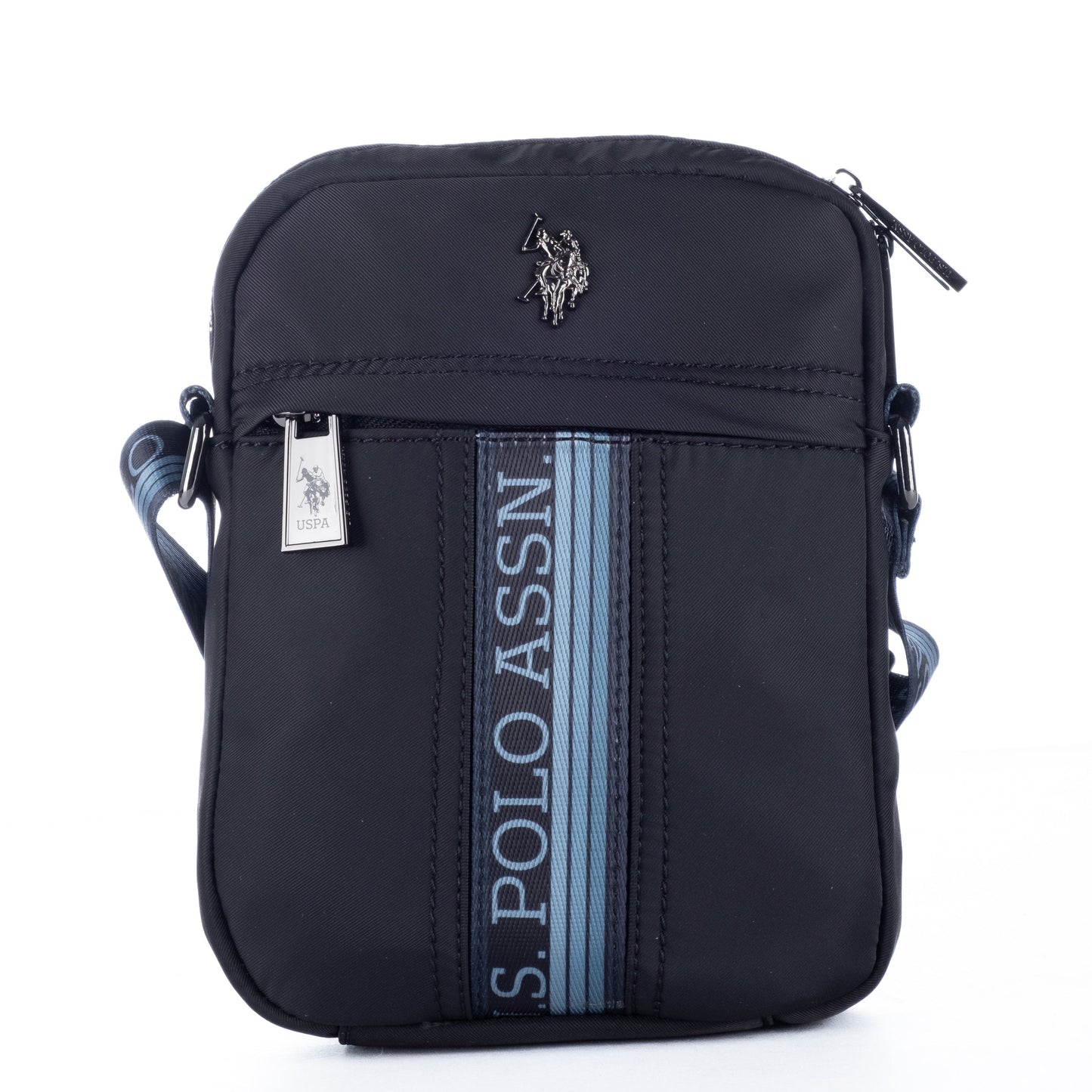 Bolsa Tiracolo Homem US Polo Preta com Logótipo Vertical