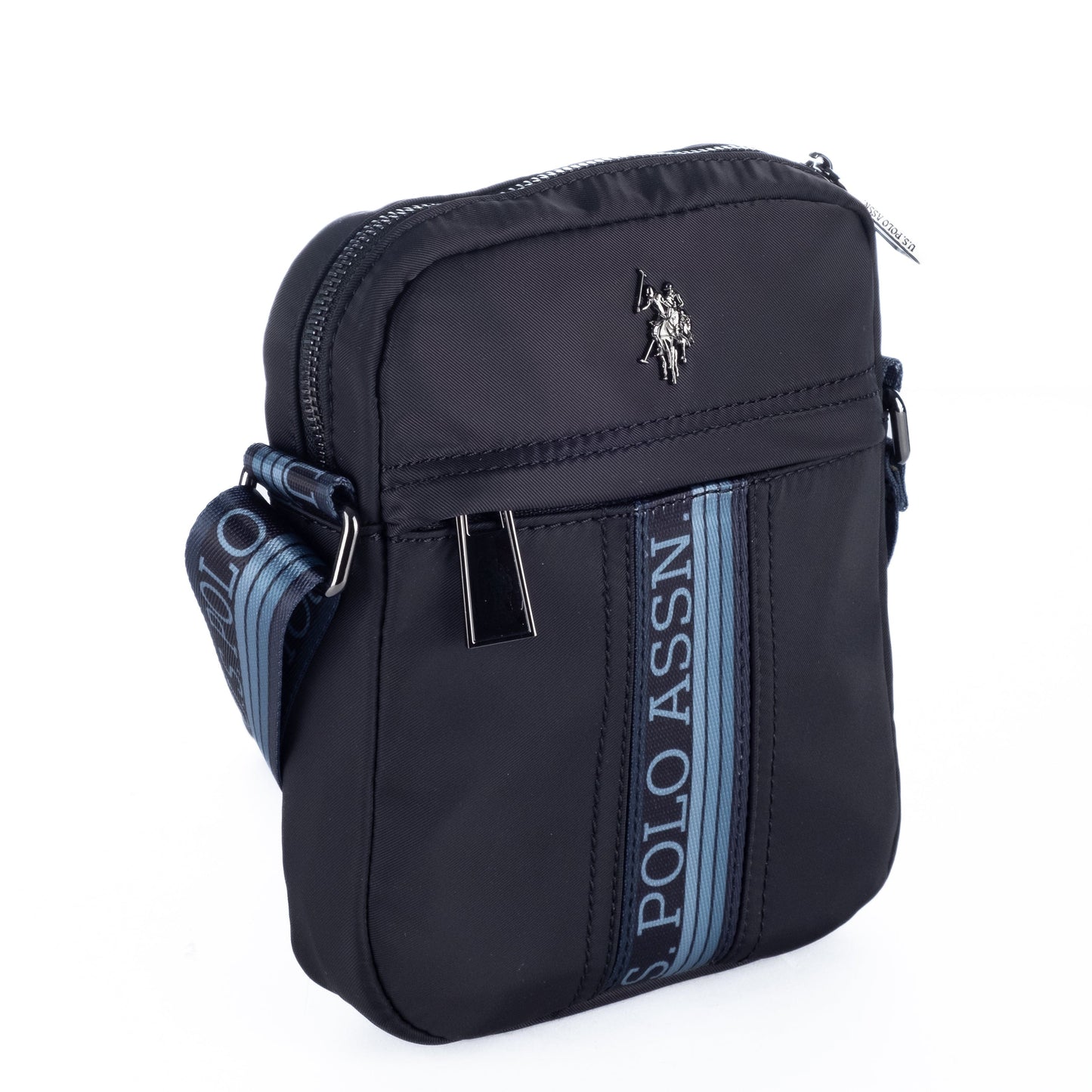 Bolsa Tiracolo Homem US Polo Preta com Logótipo Vertical