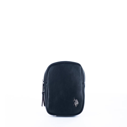 Bolsa Tiracolo Homem U.S. Polo Assn. Preta com Logótipo Metálico e Alça Ajustável