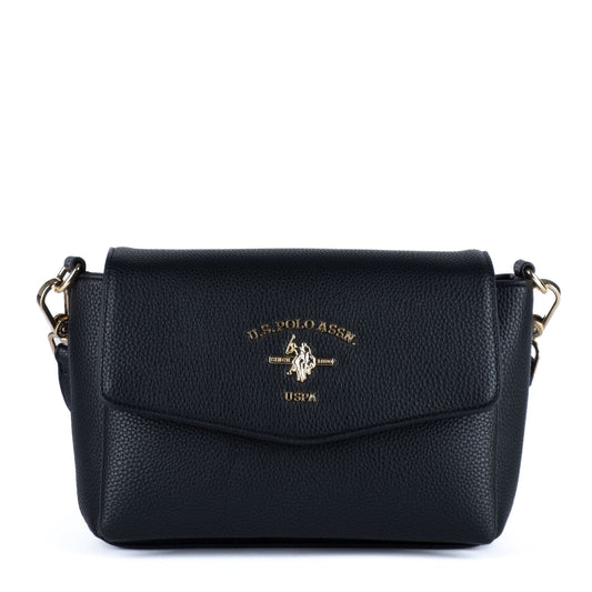 Bolsa Tiracolo Feminina US Polo ASSN Preta com Detalhes Elegantes