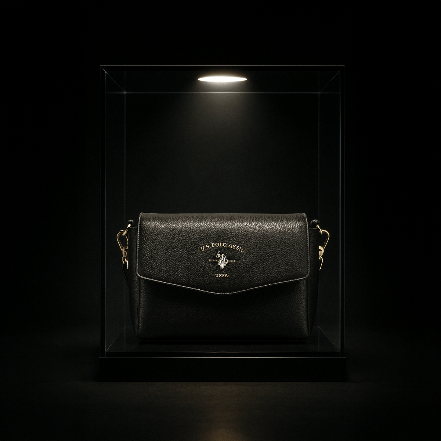 Bolsa Tiracolo Feminina US Polo ASSN Preta com Detalhes Elegantes