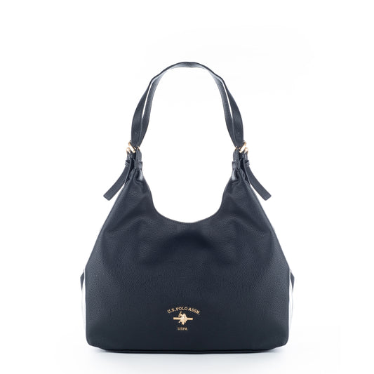 Bolsa de Ombro Us Polo Preto com Detalhes Elegantes