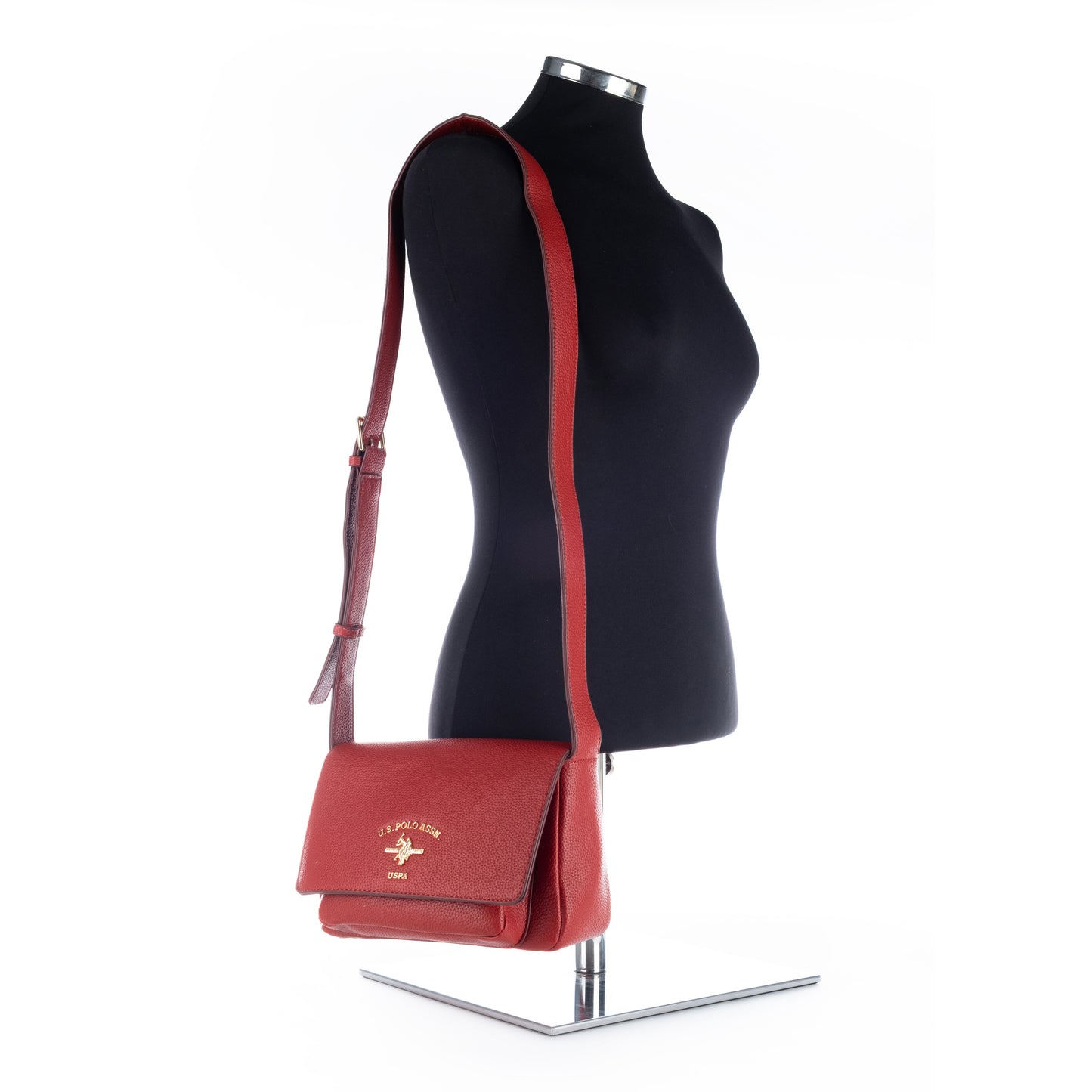 Bolsa Tiracolo Us Polo Vermelha Elegante em Couro