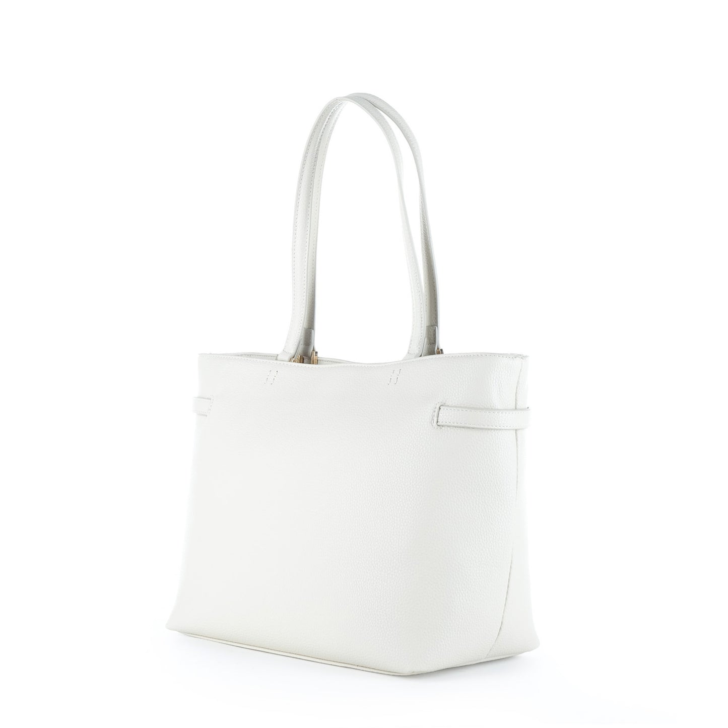 Bolsa Tote U.S. Polo Assn. Branca com Fecho e Detalhes Dourados
