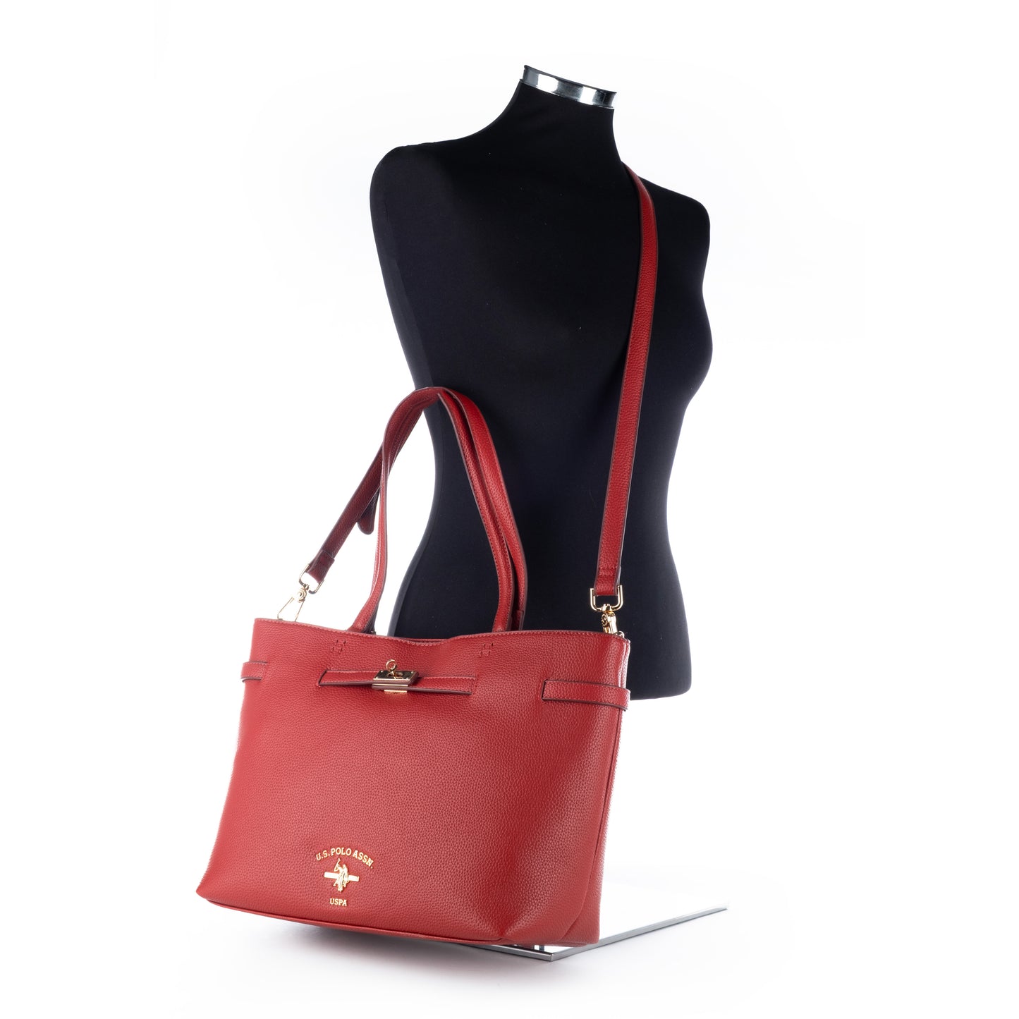 Bolsa Tote US Polo Vermelha com Detalhes Elegantes