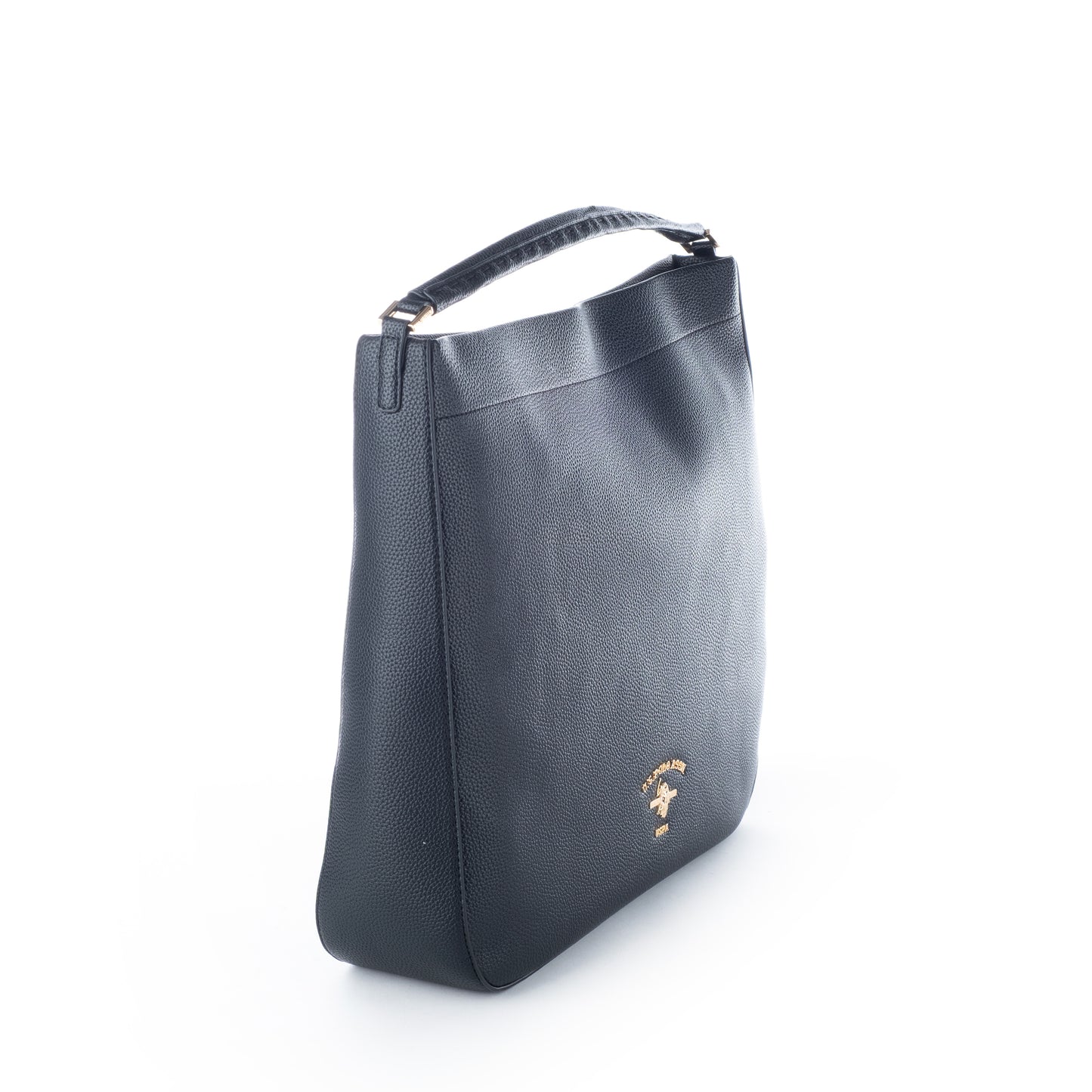 Bolsa de Ombro Us Polo Preta com Logo Dourado