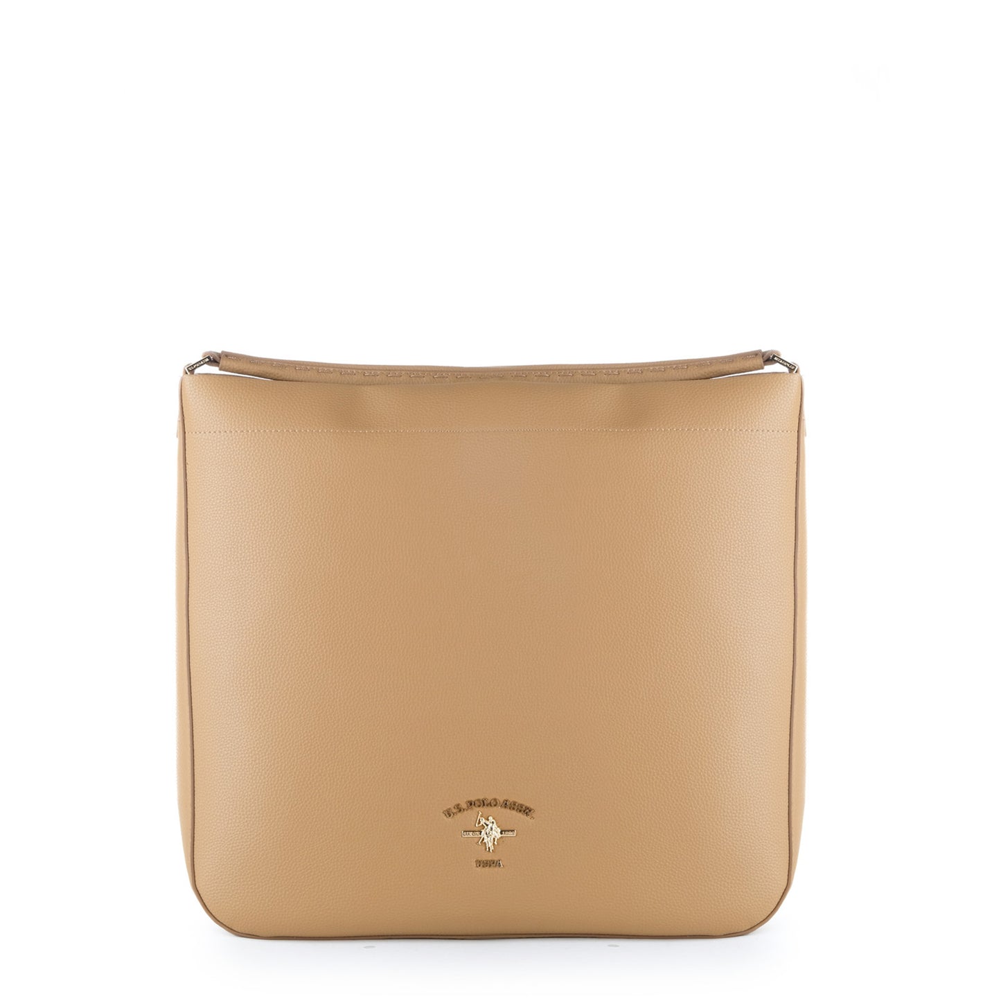Bolsa de Ombro U.S. Polo Assn. Bege com Logótipo Dourado