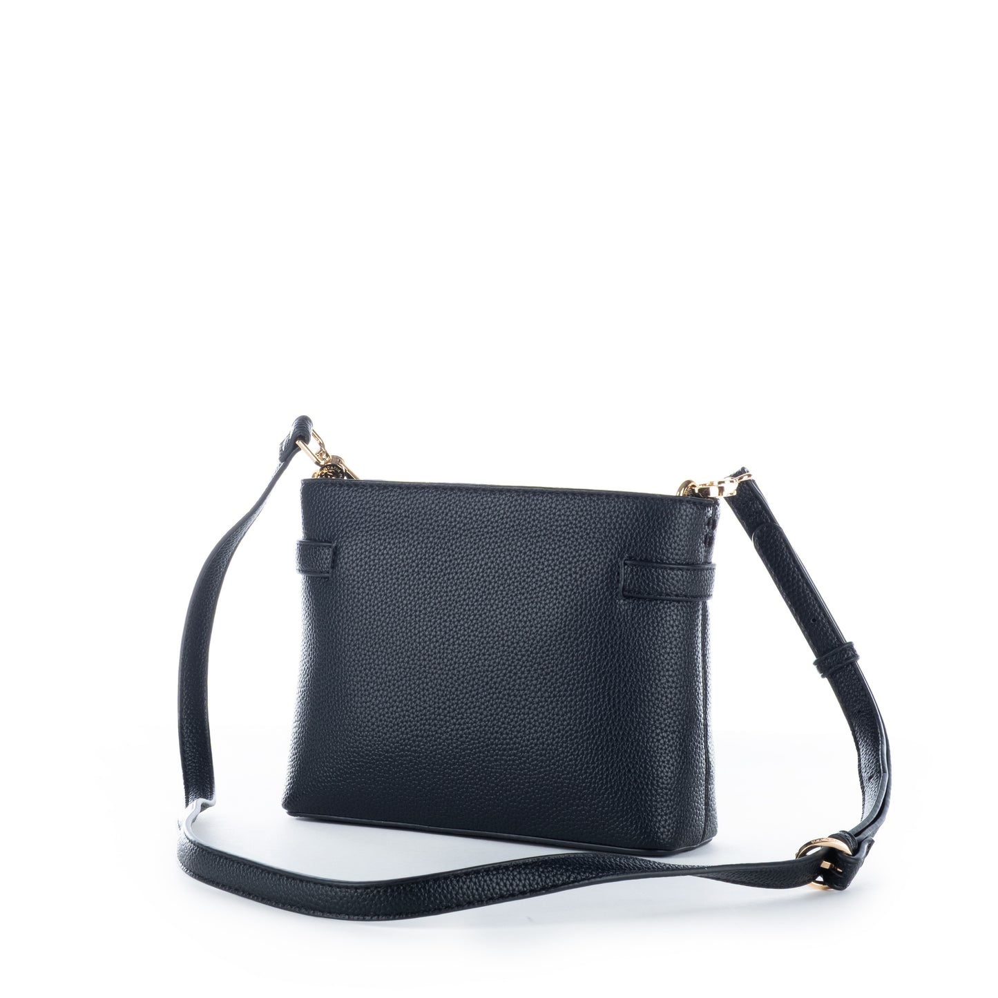 Bolsa Tiracolo Us Polo Preta com Detalhes Dourados