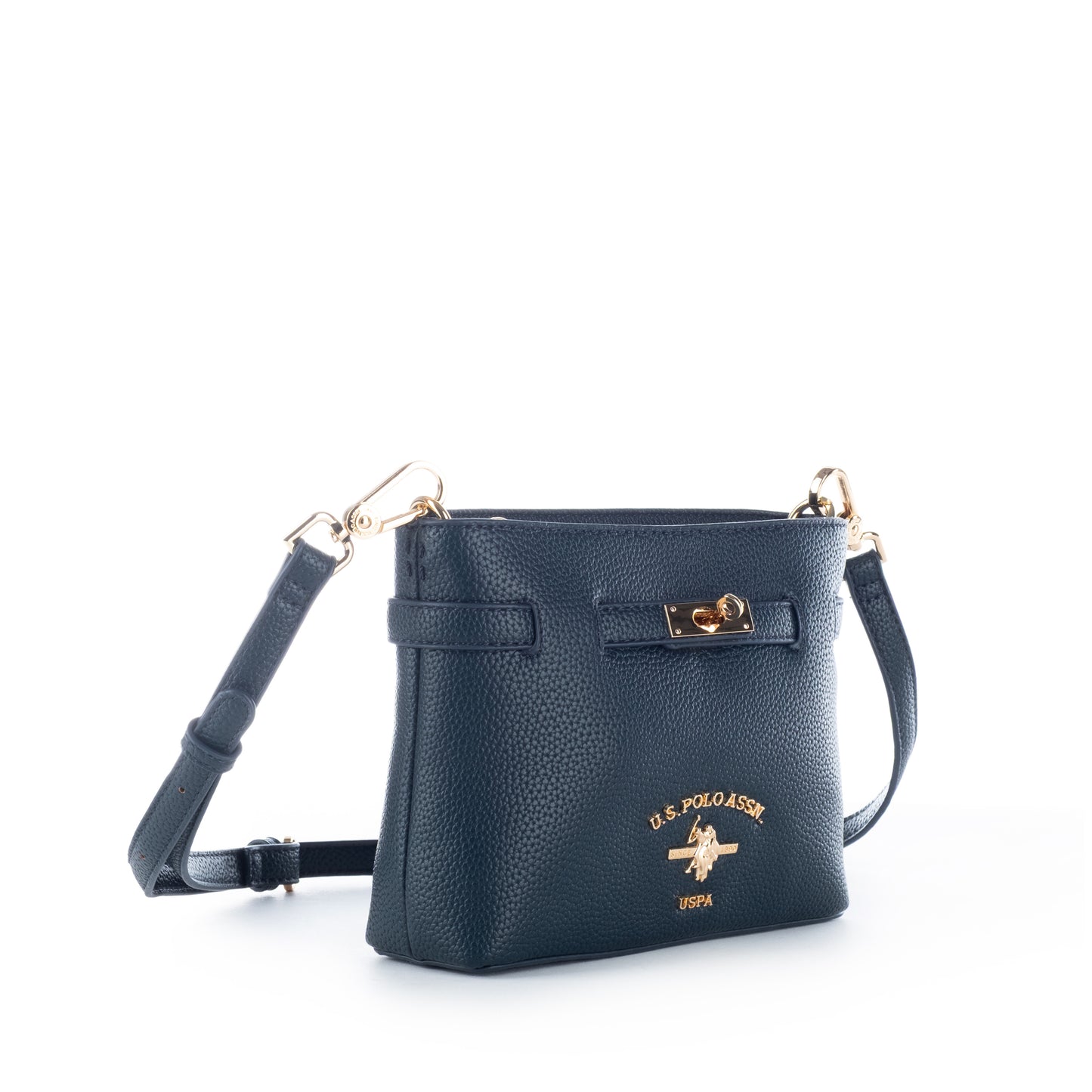 Bolsa Tiracolo Us Polo Azul-Marinho com Detalhes Dourados