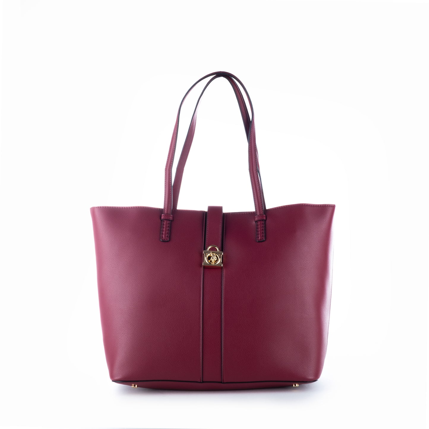 Bolsa Tote US Polo Vermelha Elegante com Fecho Dourado