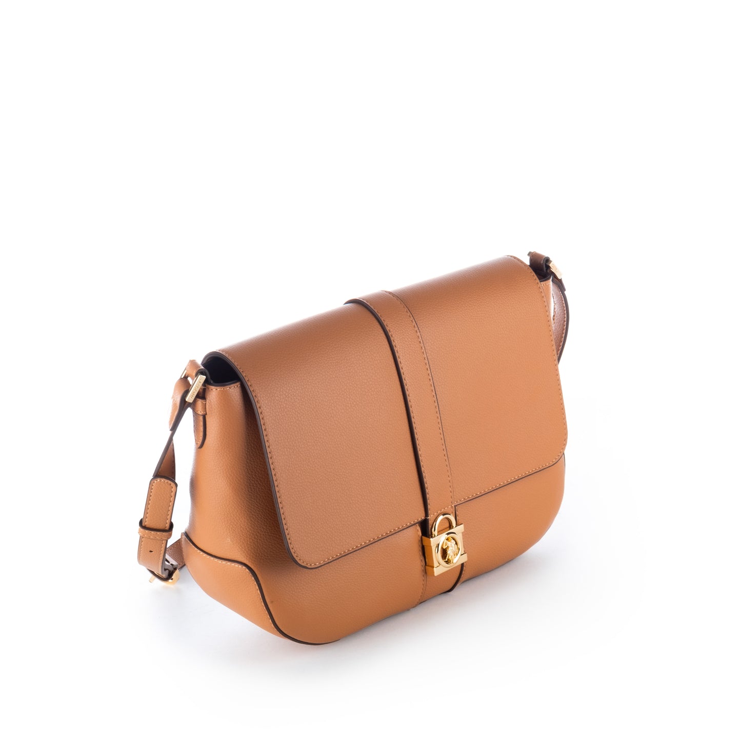 Bolsa Tiracolo US Polo Caramelo com Fecho Metálico