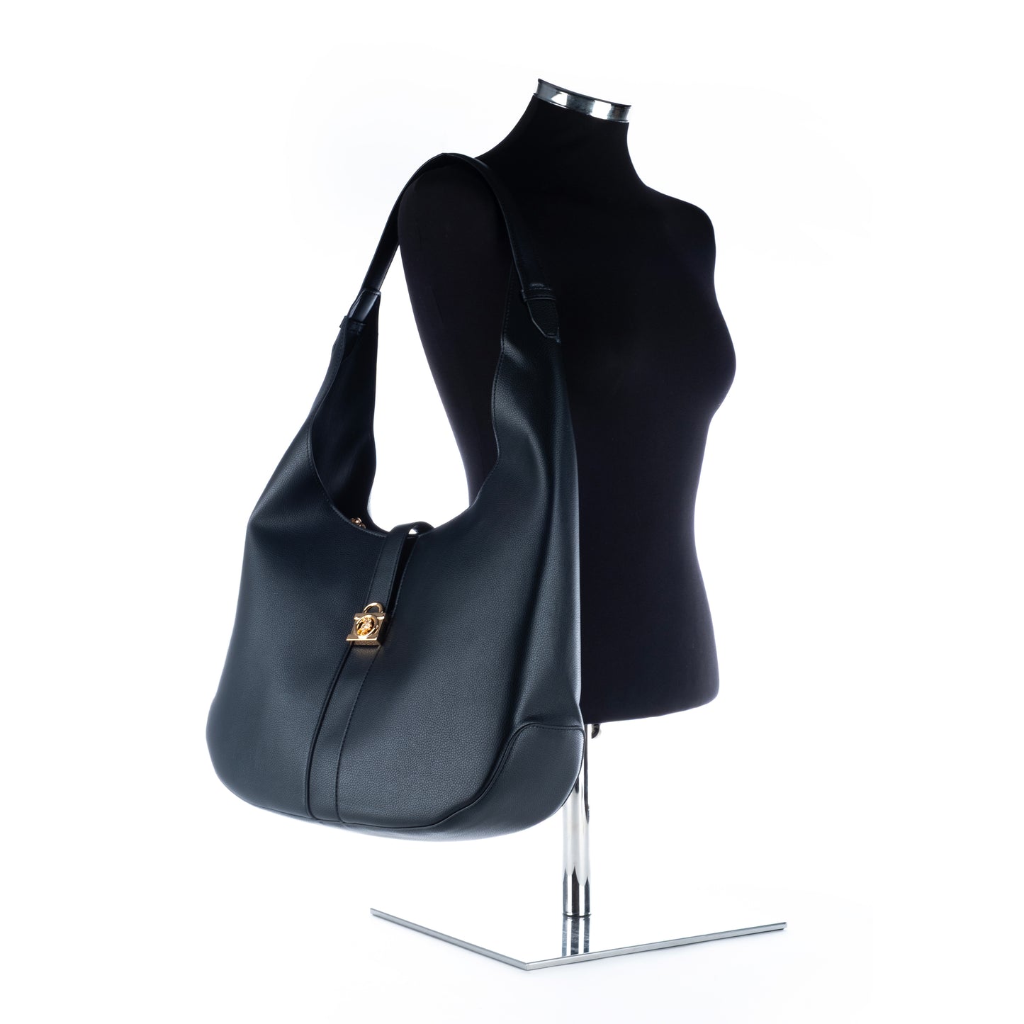 Bolsa de Ombro US Polo, Cor Preta, Elegante e Funcional estilo Hobo