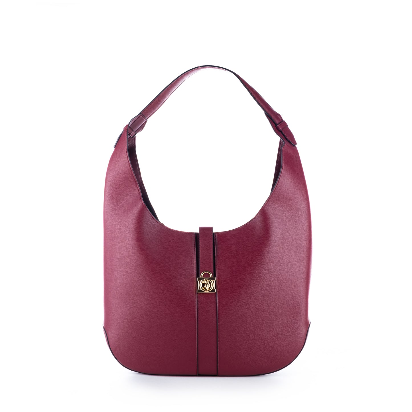 Bolsa de Ombro US Polo Assn Vinho Elegante com Detalhe em Dourado estilo Hobo