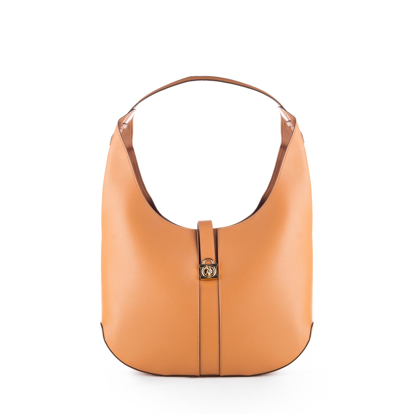 Bolsa de Ombro Us Polo Caramelo Com Detalhe Dourado estilo Hobo