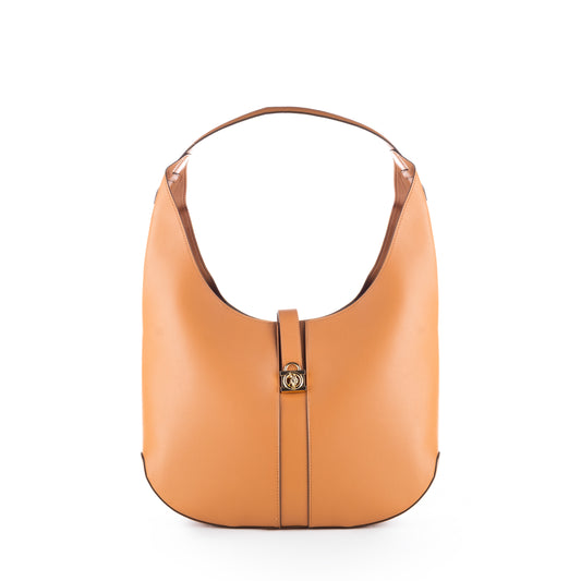 Bolsa de Ombro Us Polo Caramelo Com Detalhe Dourado estilo Hobo