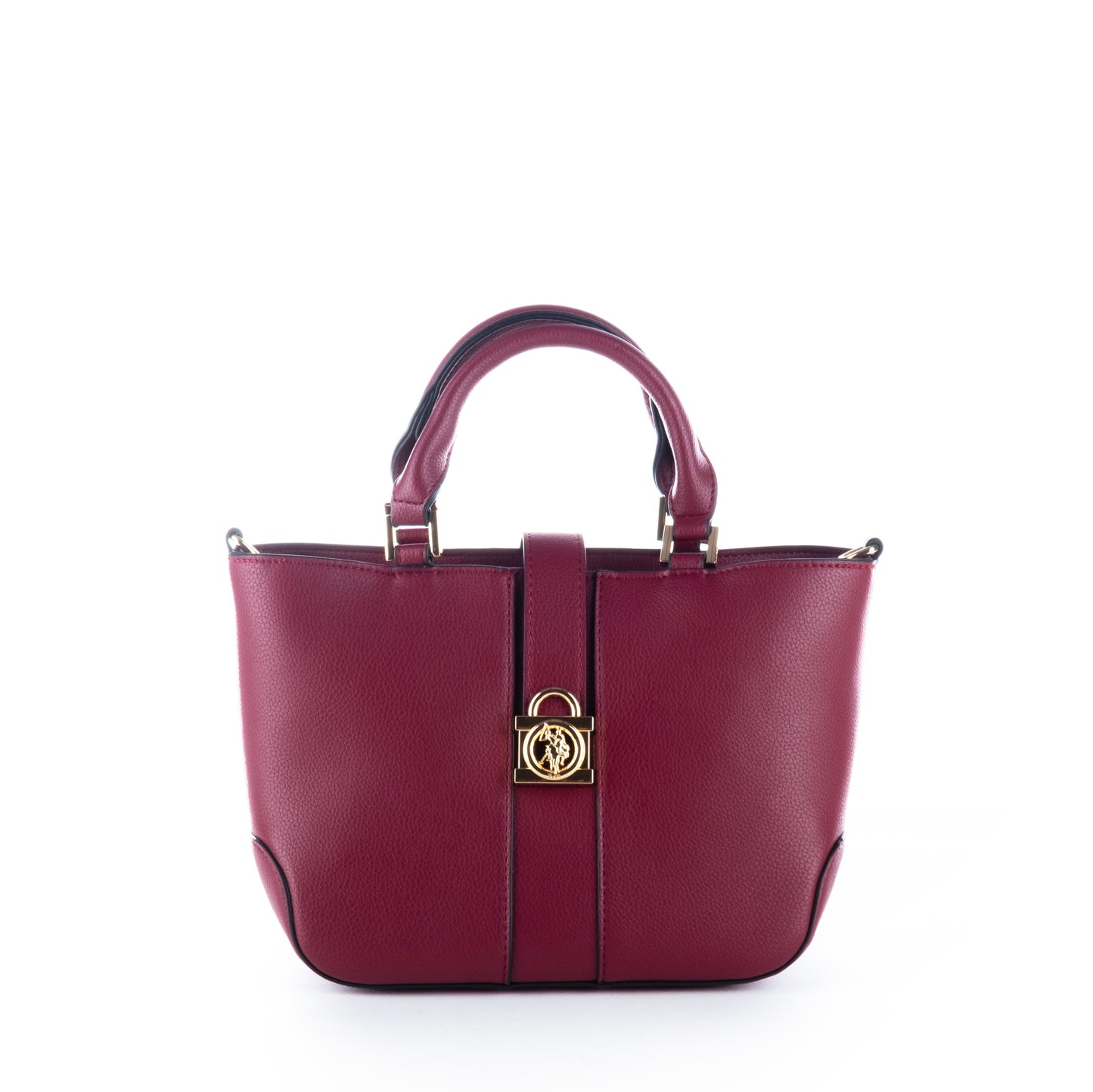 Bolsa Satchel Us Polo Vermelha com Detalhe Dourado