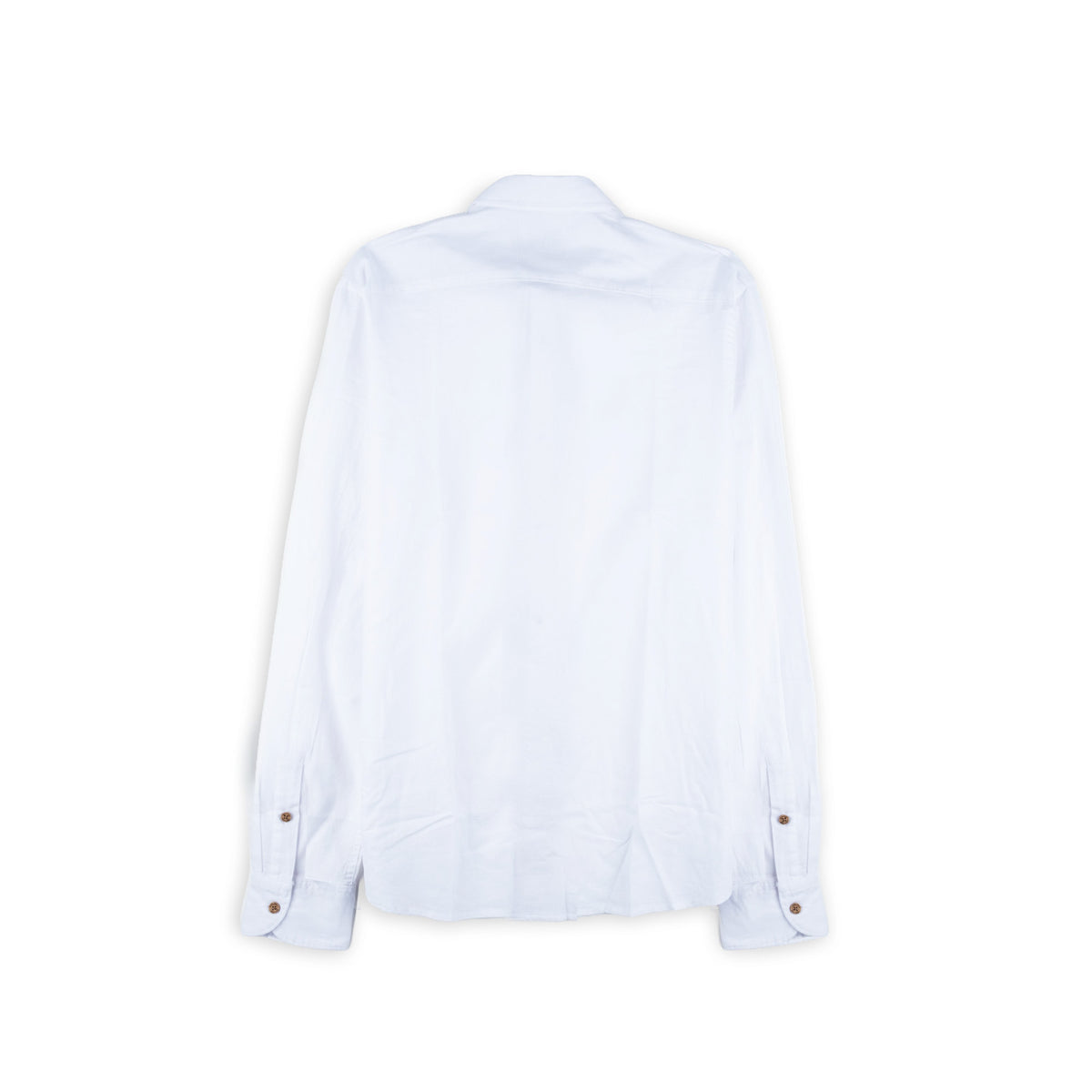 Camisa Homem Yes Zee Branca de Manga Comprida com Botões Contrastantes