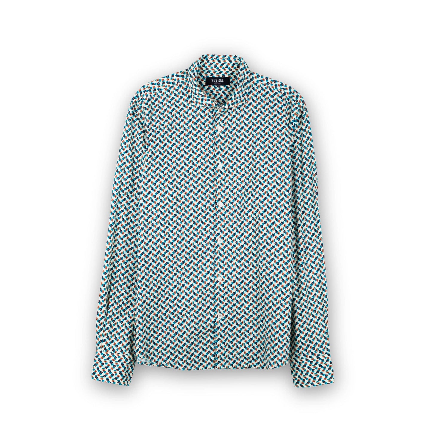 Camisa Homem Yes Zee Padrao Geometrico Verde