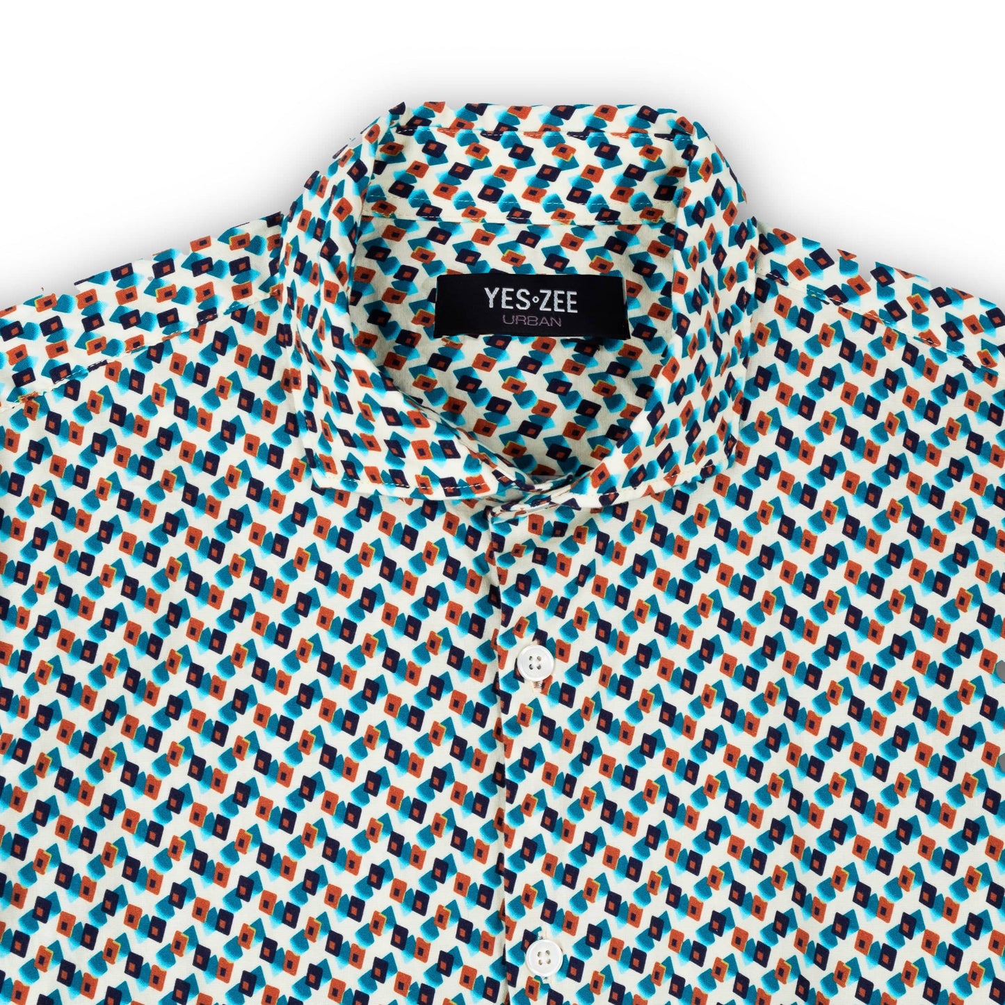 Camisa Homem Yes Zee Padrao Geometrico Verde