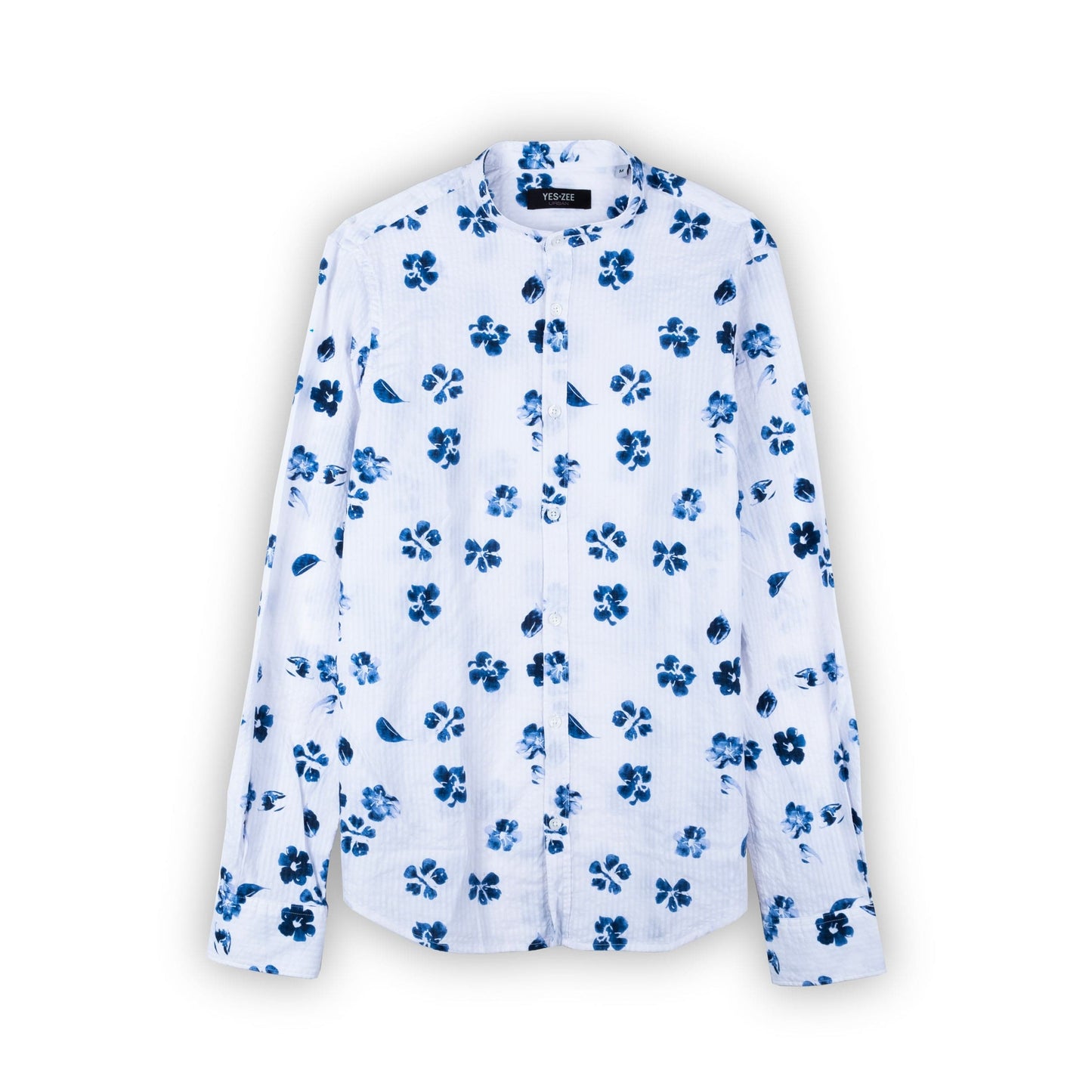 Camisa Homem Yes Zee Padrao Flores Azul
