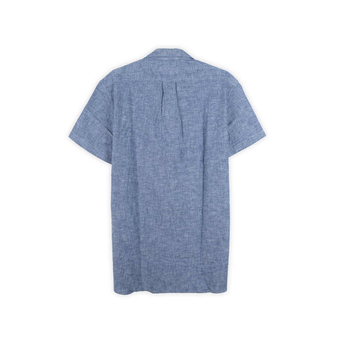 Camisa Homem Yes Zee Azul de Manga Curta com Colarinho Aberto