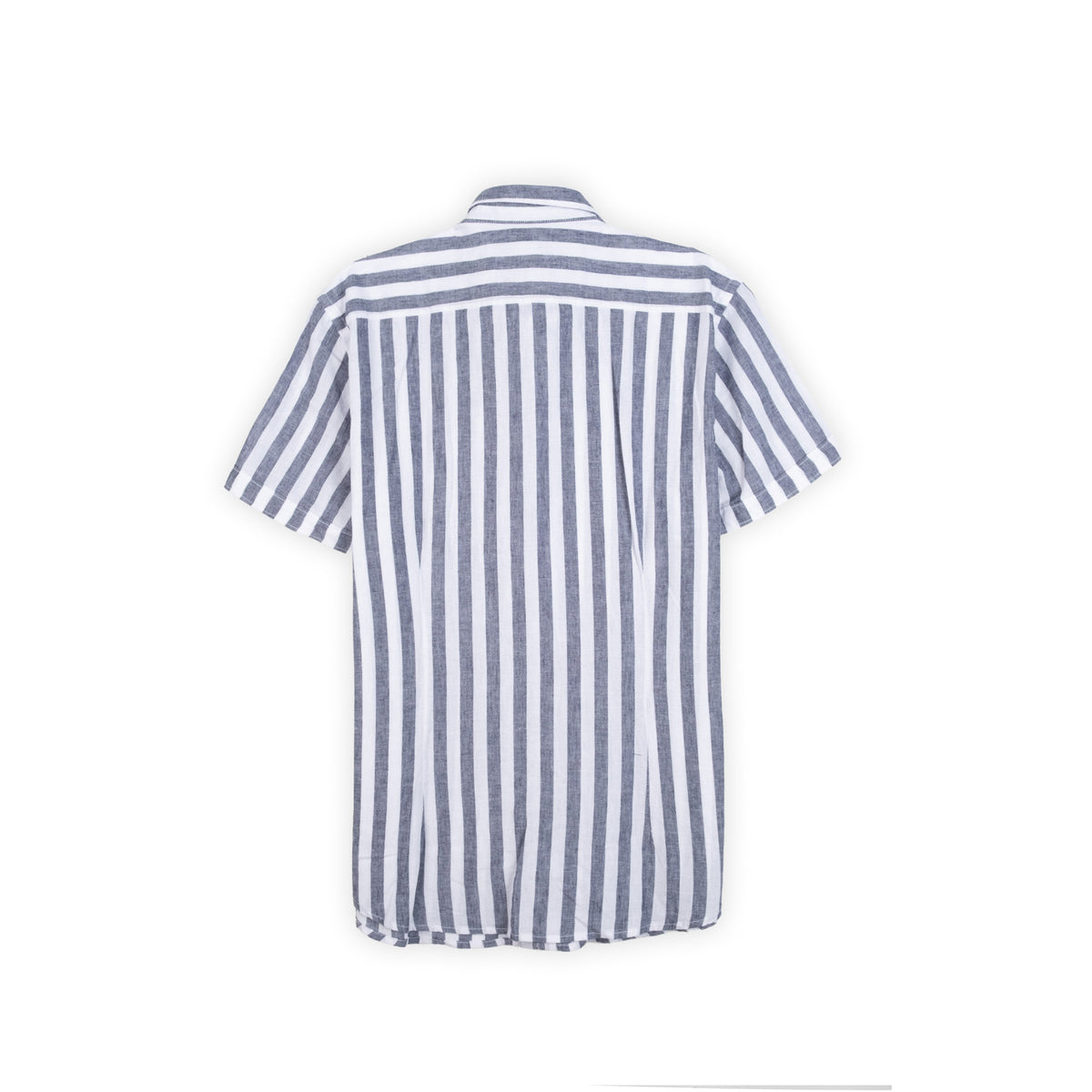 Camisa Homem Yes Zee Azul e Branca de Manga Curta às Riscas