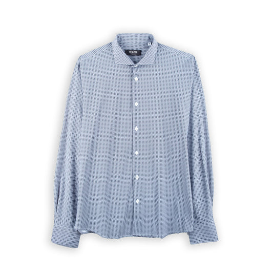 Camisa Homem Yes Zee em Azul Claro Estampado