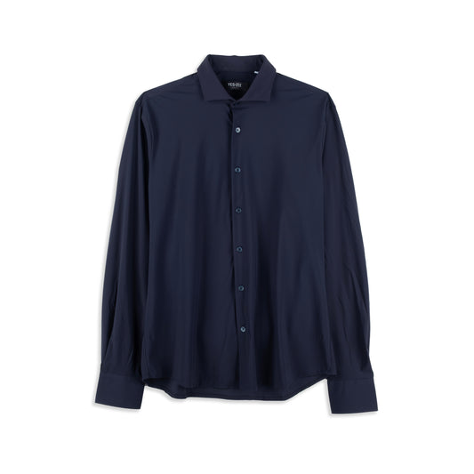 Camisa Social Homem Yes Zee Azul Marinho com Botões