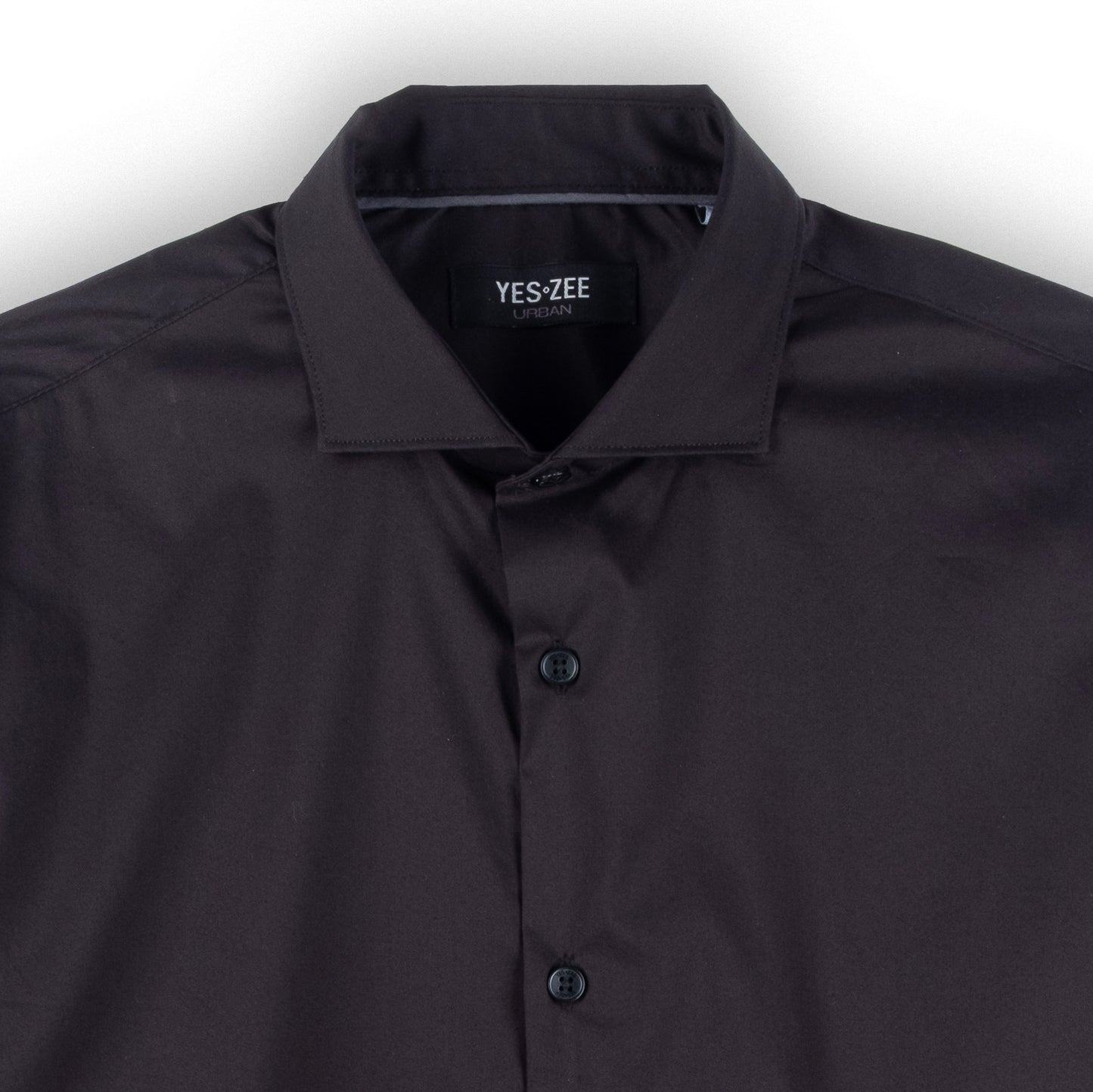 Camisa Social Homem Yes Zee Preta com Botões Elegantes