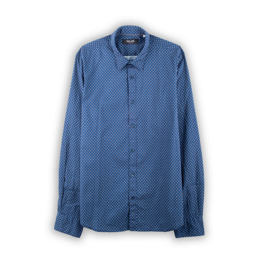 Camisa Homem Yes Zee Azul com Padrão Geométrico