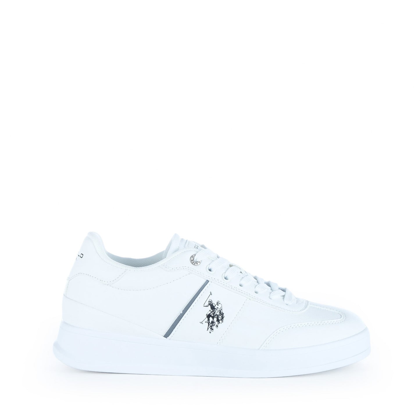 Ténis Homem U.S. Polo Assn. Branco com Logótipo Lateral e Atacadores
