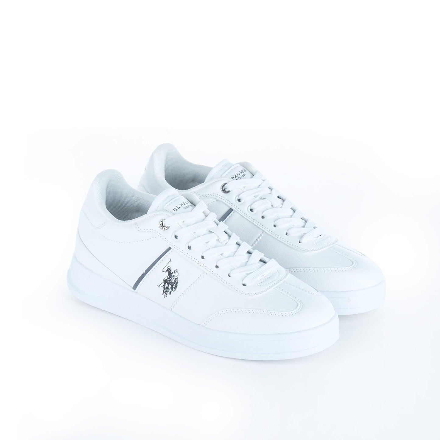 Ténis Homem U.S. Polo Assn. Branco com Logótipo Lateral e Atacadores