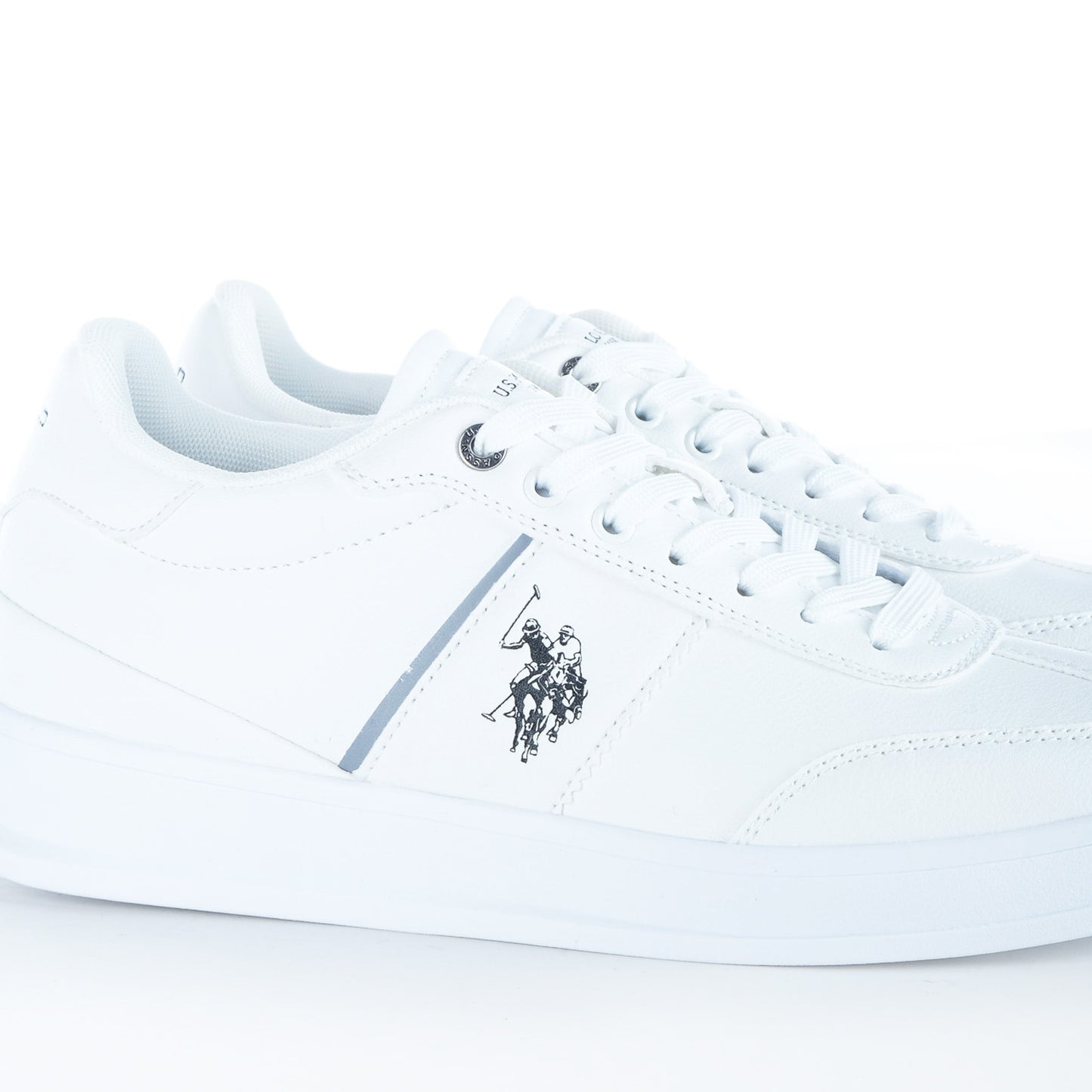Ténis Homem U.S. Polo Assn. Branco com Logótipo Lateral e Atacadores