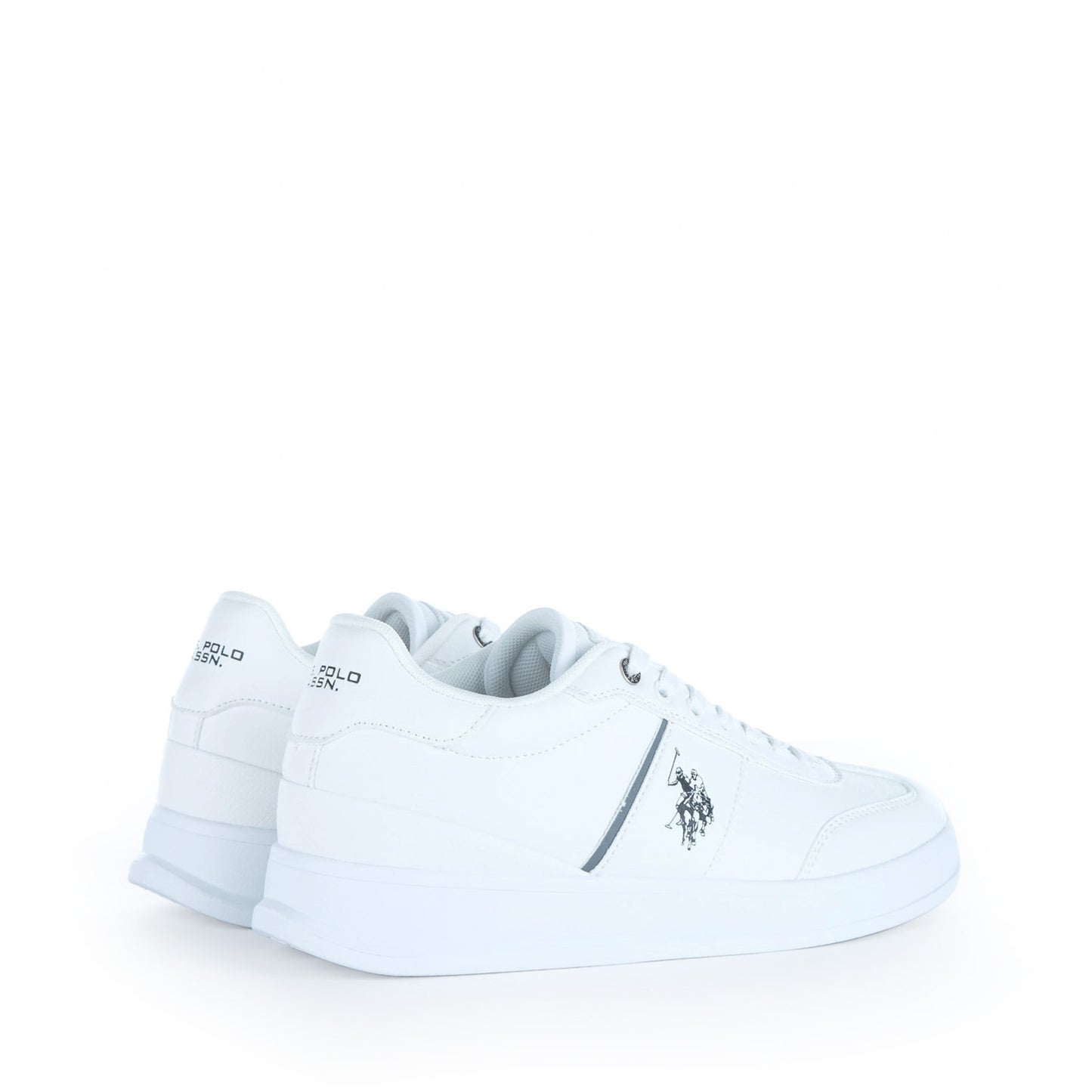 Ténis Homem U.S. Polo Assn. Branco com Logótipo Lateral e Atacadores