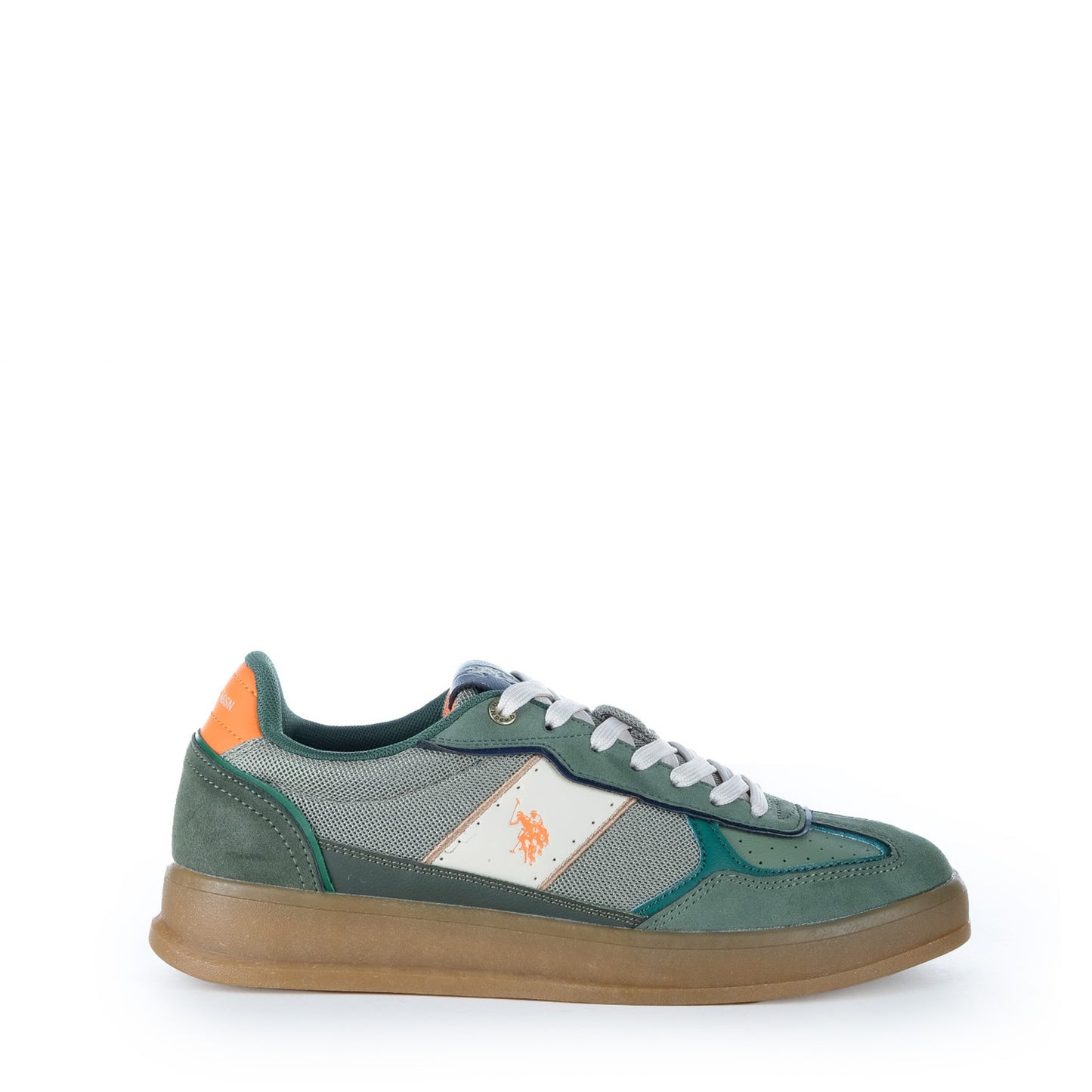 Ténis Homem U.S. Polo Assn. Verde com Painéis Contrastantes e Logótipo Lateral