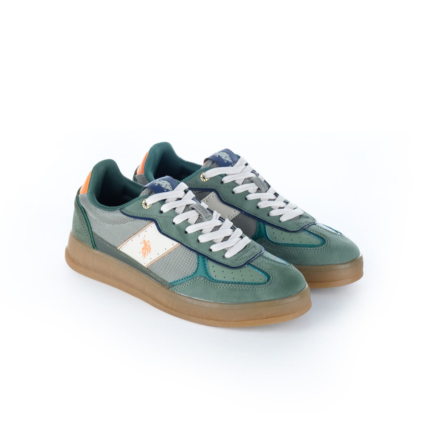 Ténis Homem U.S. Polo Assn. Verde com Painéis Contrastantes e Logótipo Lateral