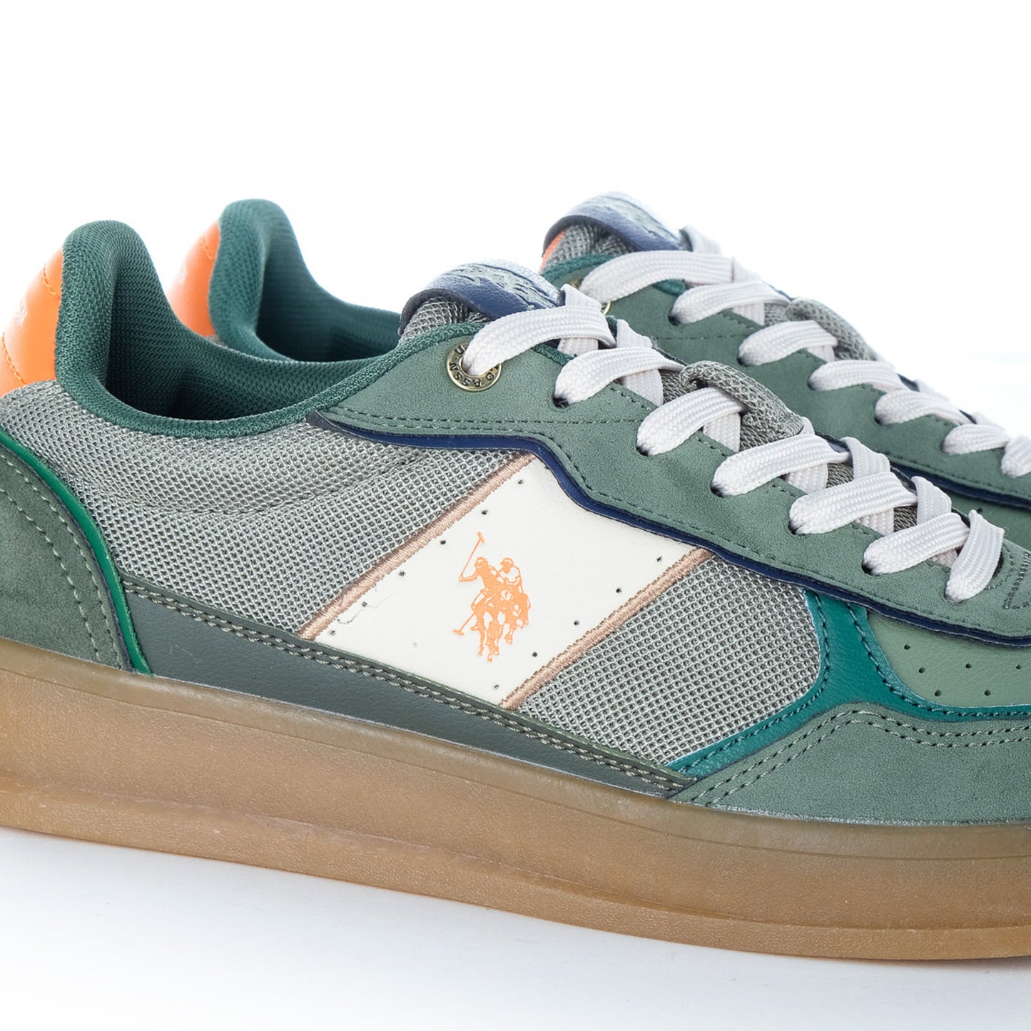 Ténis Homem U.S. Polo Assn. Verde com Painéis Contrastantes e Logótipo Lateral