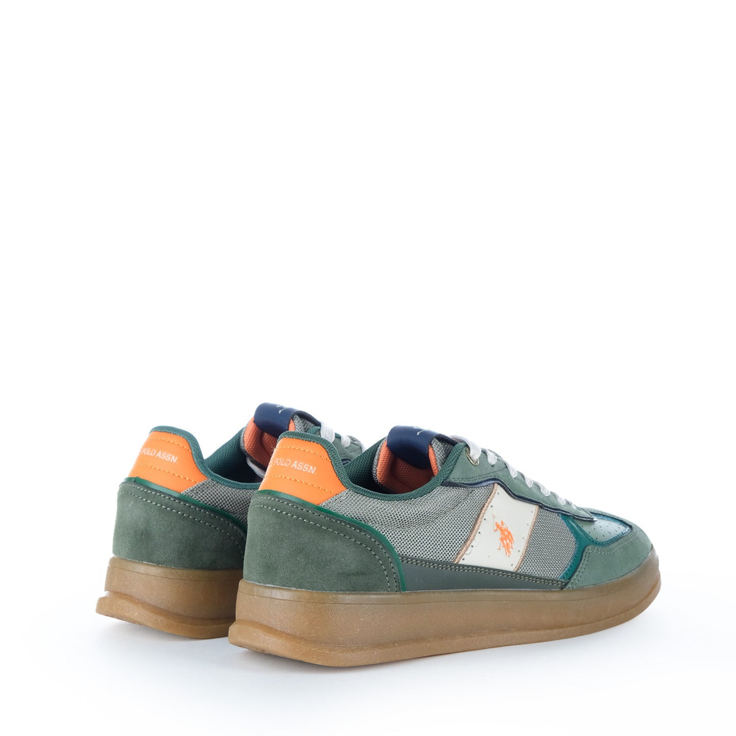Ténis Homem U.S. Polo Assn. Verde com Painéis Contrastantes e Logótipo Lateral