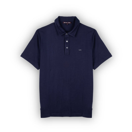 Polo Homem Michael Kors Azul Marinho com Logótipo Bordado e Manga Curta