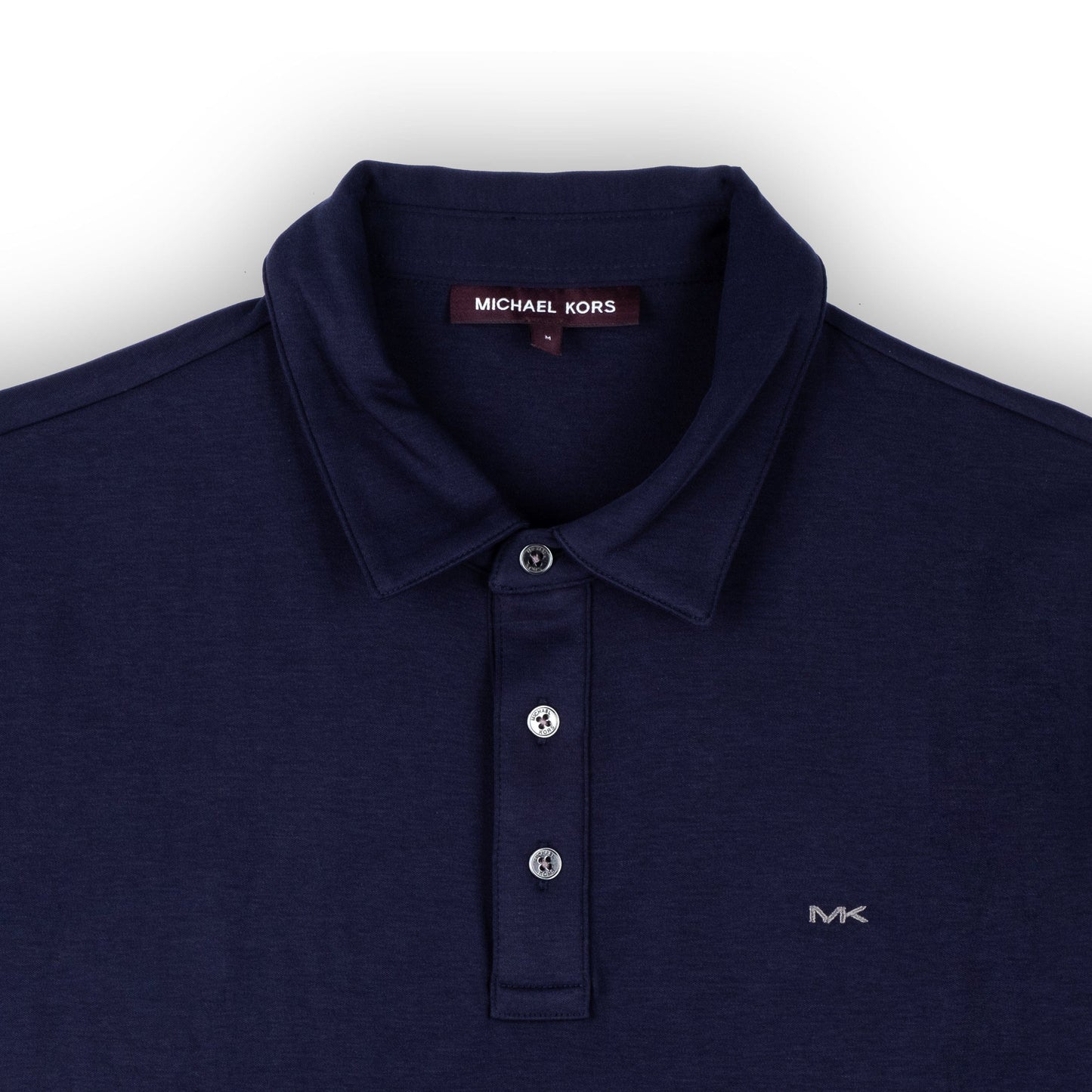 Polo Homem Michael Kors Azul Marinho com Logótipo Bordado e Manga Curta