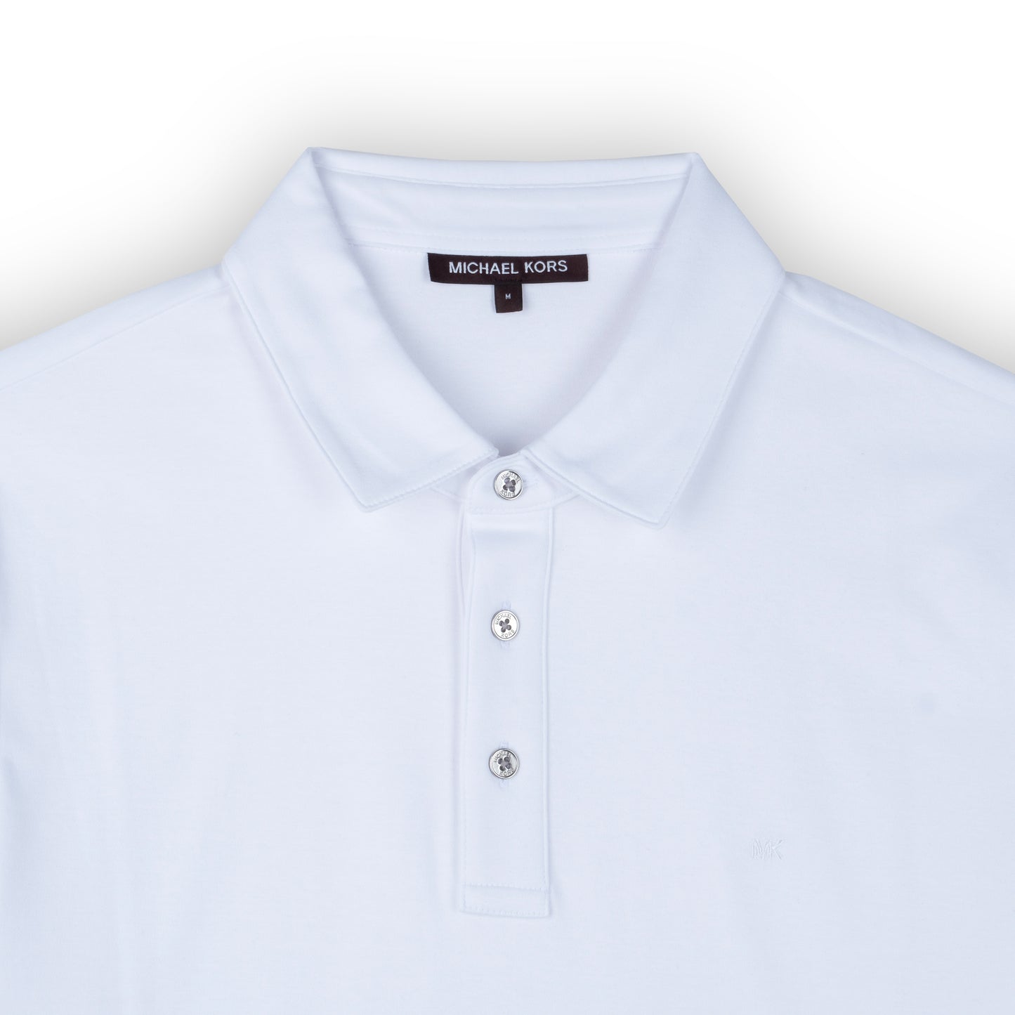Polo Homem Michael Kors Branco Minimalista em Algodão com Botões