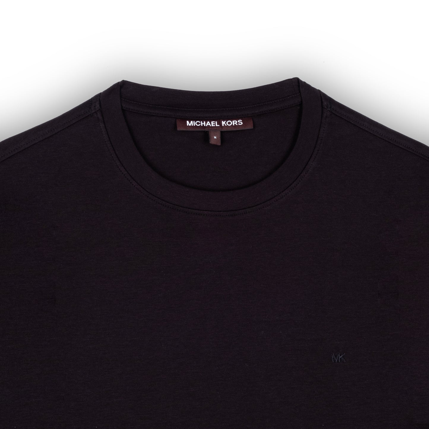 T-Shirt Homem Michael Kors Preto Minimalista em Algodão com Gola Clássica