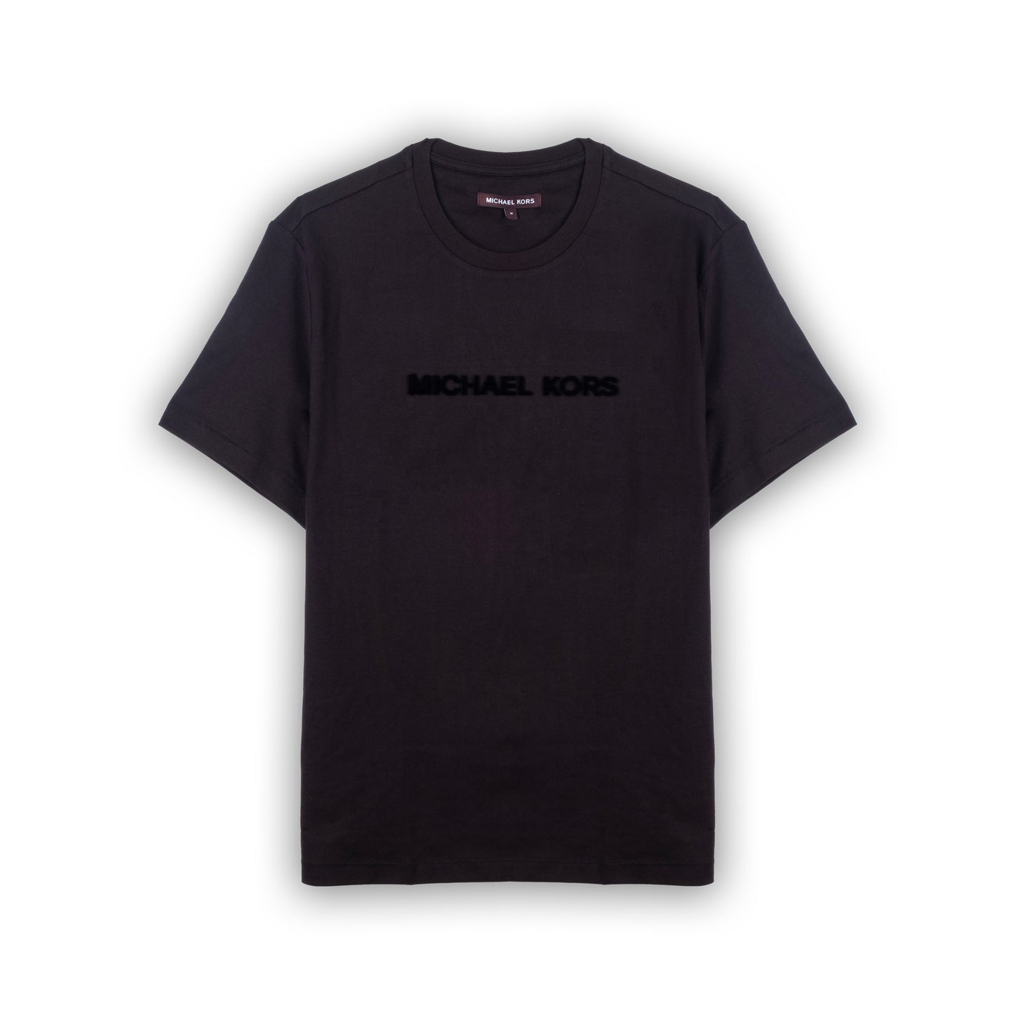 T-shirt Homem Michael Kors Preto Minimalista com Logo Frontal