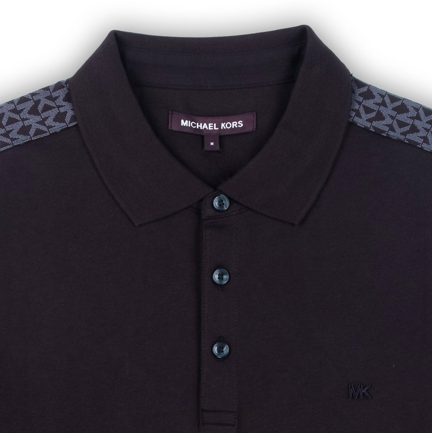 Polo Homem Michael Kors Preto Elegante em Algodão com Botões e Gola Clássica