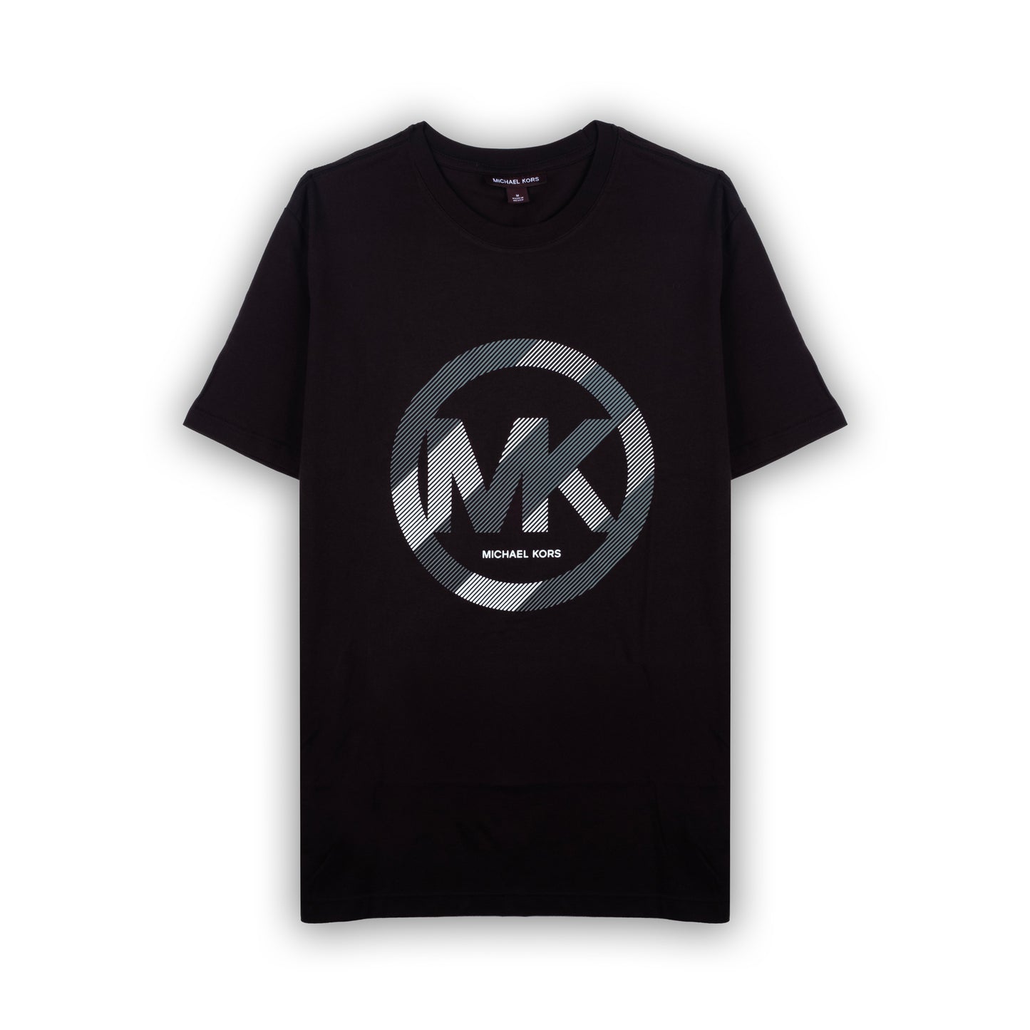 T-shirt Homem Michael Kors Preto com Logo Circular MK Contrastante